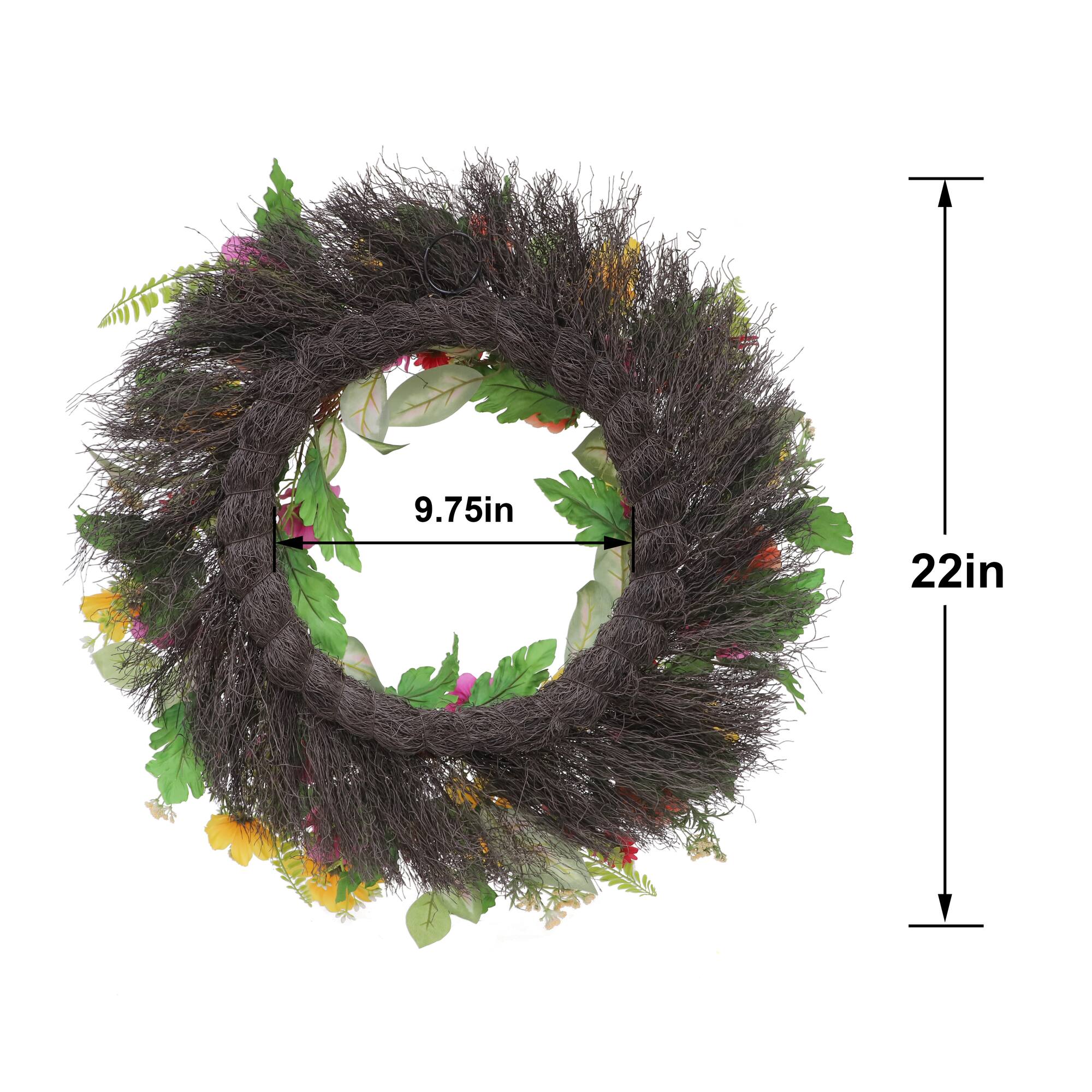 22" Pink & Yellow Anemone, Protea & Cosmos Wreath by Ashland®